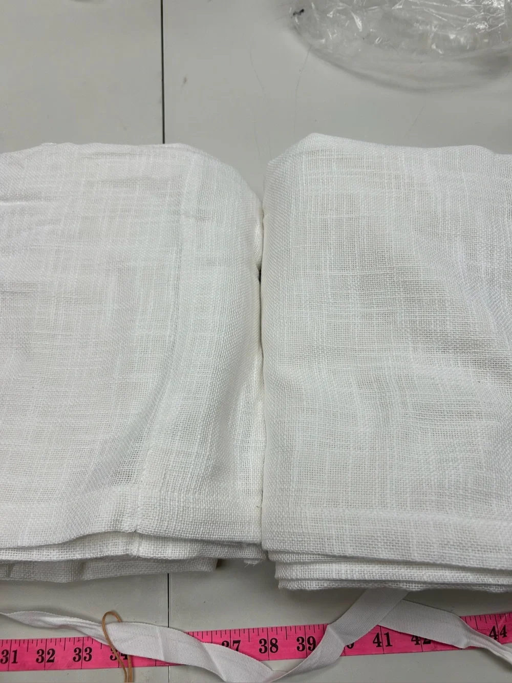 QUINCE Set Of 2 48x108 Cotton Sheer Curtains White 0758